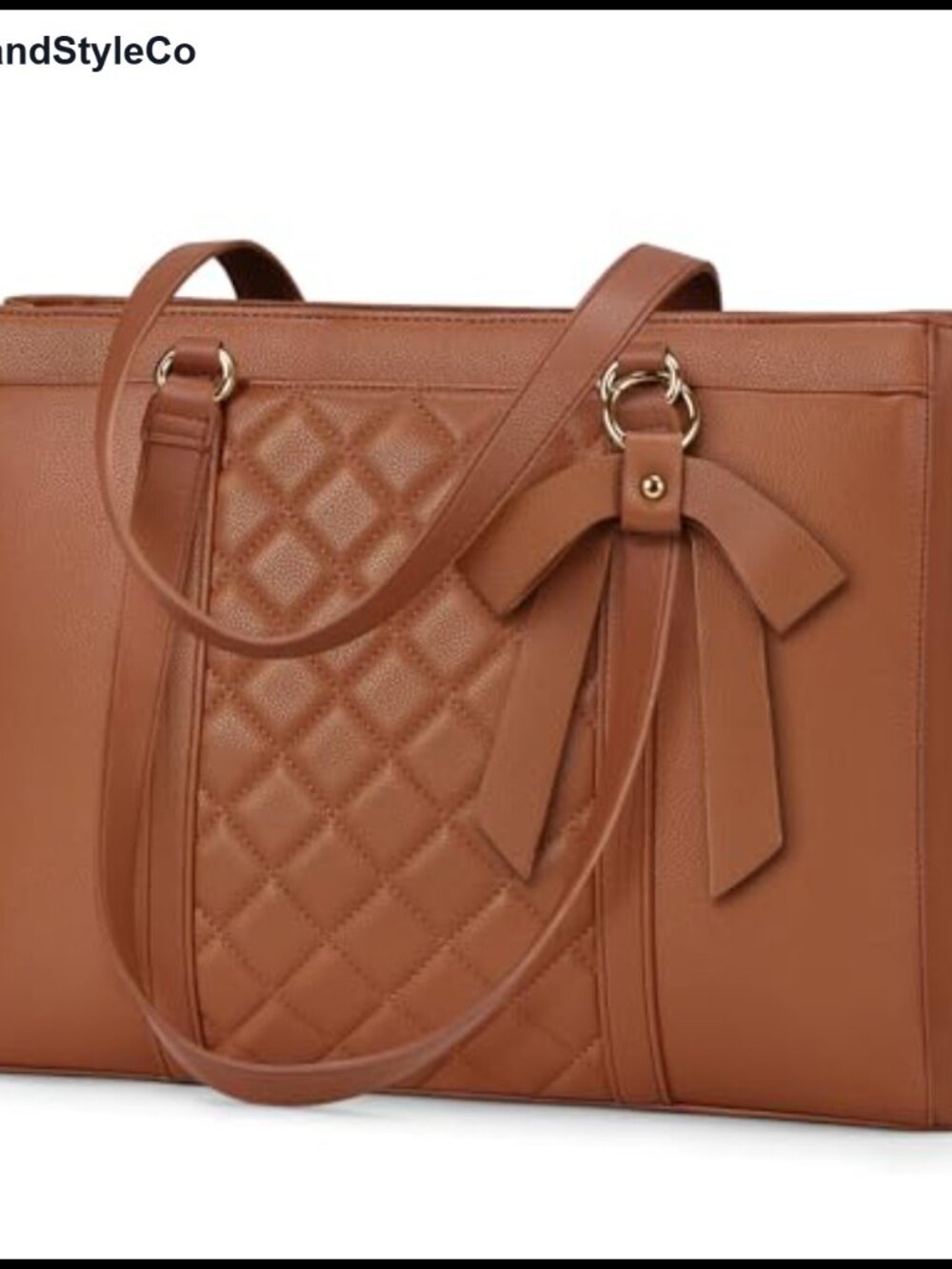PU Leather Laptop Tote Bag Waterproof 15.6 Inch Work Briefcase